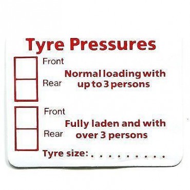 Tyre Pressure Sticker