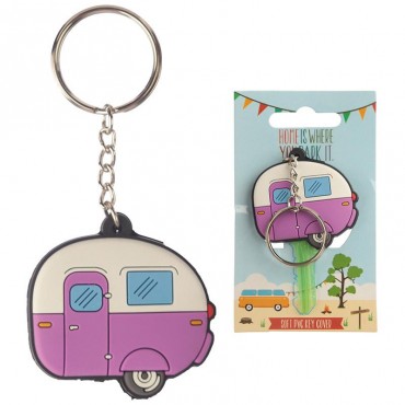 Pink Caravan Soft PVC Keyring