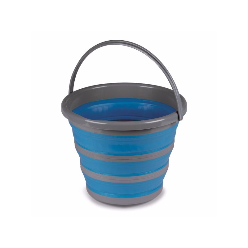 Kampa 10 Litre Collapsible Silicone Sided Bucket - Blue - Caravan Stuff 4 U