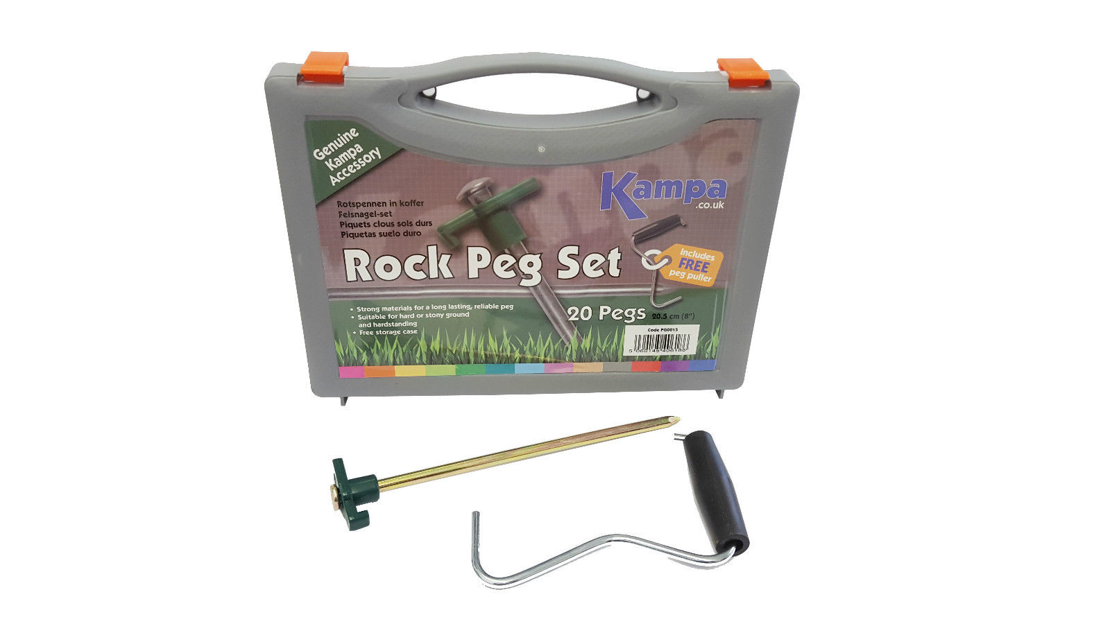 Kampa Rock Peg Tent Awning Hardstanding Rock Peg Set with Peg Puller Caravan Stuff 4 U
