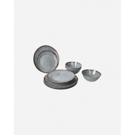 Melamine Dinner Set - 12 piece - Halo Grey