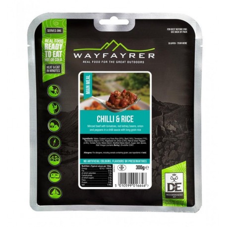 Wayfayrer expedition food pack - Wayfarer DofE Recommended - Chilli Con Carne & Rice