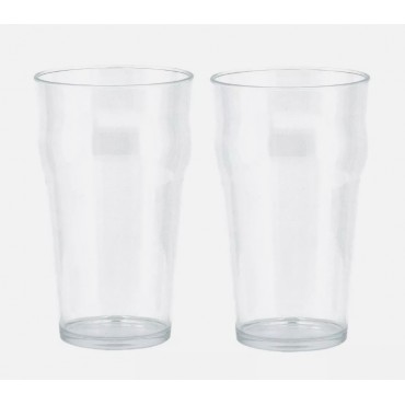 500ml Beer Glass - Pack of Two - Plastic