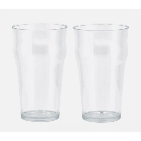 500ml Beer Glass - Pack of Two - Plastic