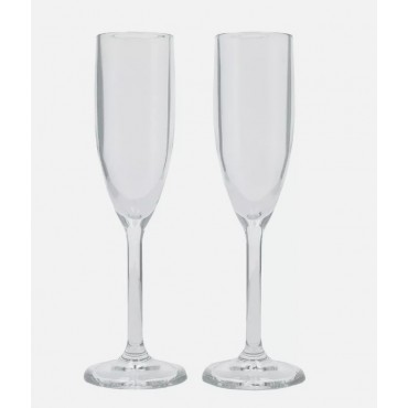 Champagne Glass - Pack of Two - Clear Plastic