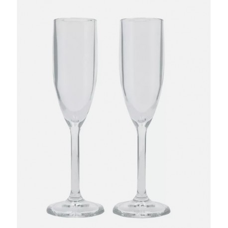 Champagne Glass - Pack of Two - Clear Plastic