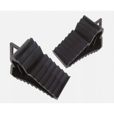 Pair of Black Composite Plastic Wheel Chocks